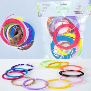 PCL 3D Pen Filament Refills – 20 Rainbow Colors – 1.75mm Diameter, Eco-Friendly & Low-Temperature Material – Compatible with Most 3D Printing Pens – Non-Toxic & Safe for Skin-pizimae
