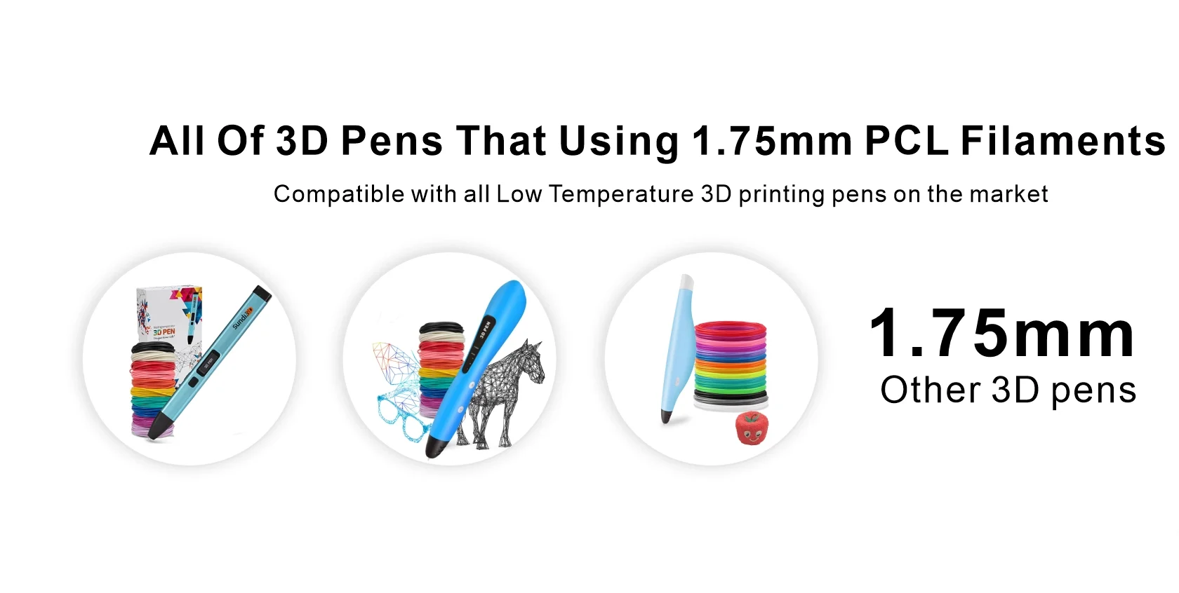 20 colors 1.75mm 3d pen filament pcl
