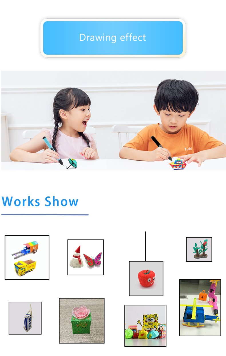 pizimae safe kids 3d pen | low temp 60 90°c | skin friendly pcl & biodegradable refills