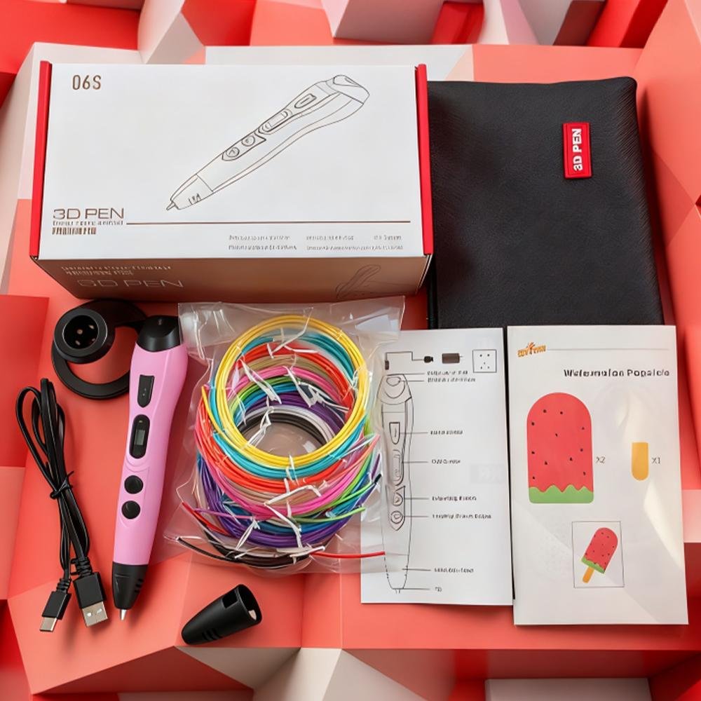 3d printing pen, 3d stereoscopic drawing pen, clog free, easy to operate, 3 speed adjustment, exquisitely made, even filament output, perfect gift for valentine